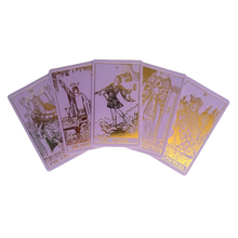 Load image into Gallery viewer, Lavender Gold Foil Tarot &amp; Guide | Classic Tarot Design
