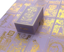 Load image into Gallery viewer, Lavender Gold Foil Tarot &amp; Guide | Classic Tarot Design
