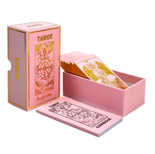 Load image into Gallery viewer, Rose Gold Tarot &amp; Guide | Classic Tarot Design and Gold Foil
