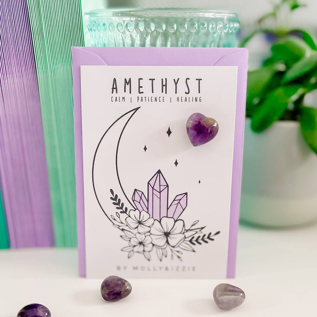 Amethyst Crystal on Card