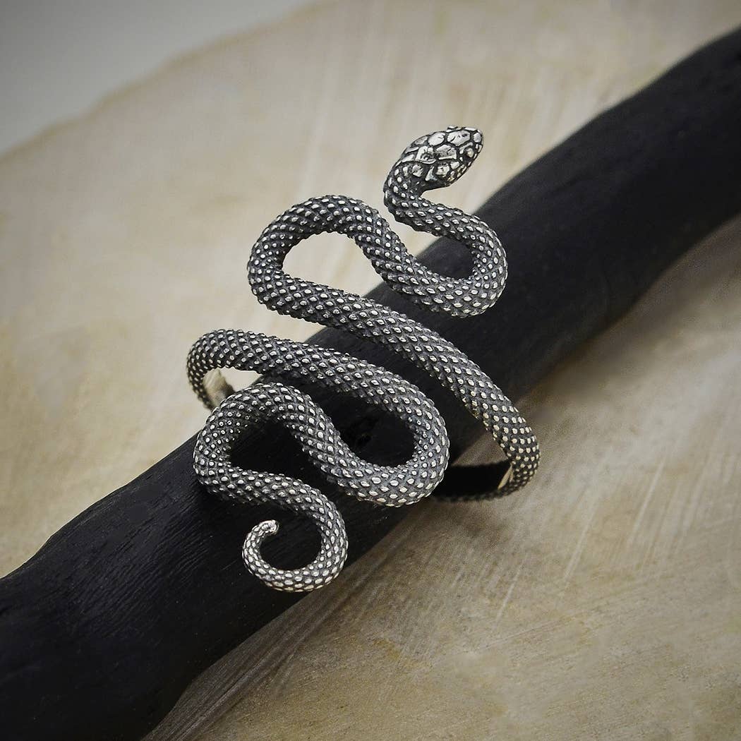 Textured Adjustable Snake Ring