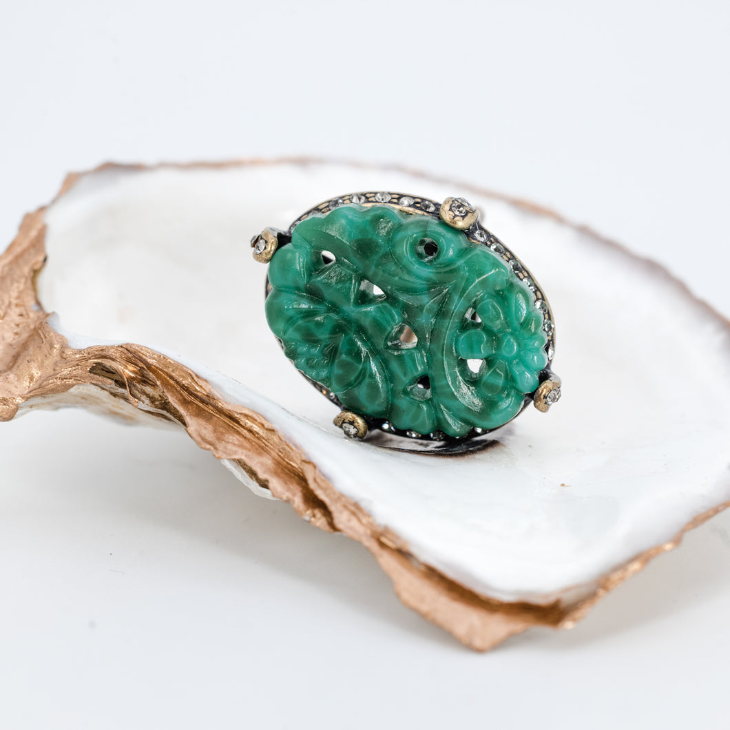 Vintage Jade Glass Ring
