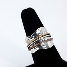 Load image into Gallery viewer, Silver spinning fidget ring
